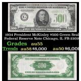 1934 $500 Green Seal Federal Reserve Note Presiden