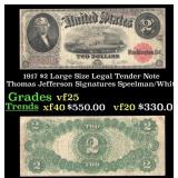 1917 $2 Large Size Legal Tender Note Thomas Jeffer