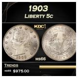 1903 Liberty Nickel 5c ms66 SEGS