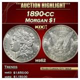 1890-cc Morgan Dollar $1 ms62 USCG