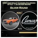1966 Chevrolet Camaro Colorized Style - 1 oz Silve