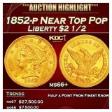 1852-p Gold Liberty Quarter Eagle Near Top Pop $2