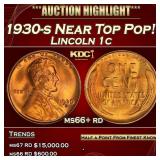 1930-s Lincoln Cent Near Top Pop! 1c ms66+ rd SEGS