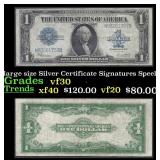 1923 $1 large size Silver Certificate Grades vf++