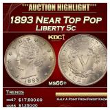 1893 Liberty Nickel Near Top Pop 5c ms66+ SEGS