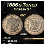 1886-s Morgan Dollar Toned $1 Grades ms62+