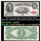 1917 $2 Large Size Legal Tender Note Thomas Jeffer