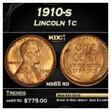 1910-s Lincoln Cent 1c Grades ms65 rd