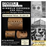 Rare GIMBLES A+ 10 Coin Circ Morgan Dollar $1 Roll