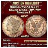 1885-s Morgan Dollar Colorfully Toned Near Top Pop