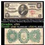 1891 $2 Large Size Silver Certificate "Windom Note
