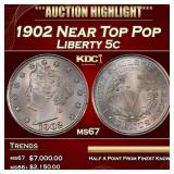 1902 Liberty Nickel Near Top Pop 5c ms67 SEGS