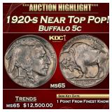 1920-s Buffalo Nickel Near Top Pop! 5c ms65 SEGS
