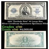 1923 $5 Large Size Silver Certificate "Porthole No