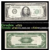 1934A $500 Green Seal Federal Reserve Note Preside