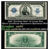 1923 $5 Large Size Silver Certificate "Porthole No