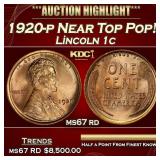 1920-p Lincoln Cent Near Top Pop! 1c ms67 rd SEGS