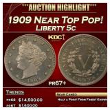 1909 Proof Liberty Nickel Near Top Pop! 5c pr67+ S
