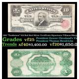 1891 $10 Red Seal Silver Certificate "Tombstone" G