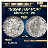 1939-s Mercury Dime TOP POP! 10c ms68 SEGS