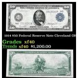 1914 $50 Green Seal Federal Reserve Note Grades xf