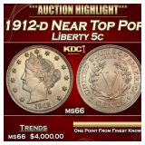 1912-d Liberty Nickel Near Top Pop 5c ms66 SEGS