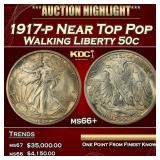 1917-p Walking Liberty Half Dollar Near Top Pop 50