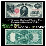1917 $1 Large Size Legal Tender Note Grades Choice