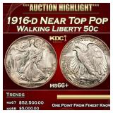 1916-d Walking Liberty Half Dollar Near Top Pop 50