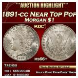 1891-cc Morgan Dollar Near Top Pop $1 ms66+ SEGS