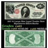 1917 $1 Large Size Legal Tender Note Grades Select