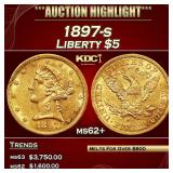 1897-s Gold Liberty Half Eagle $5 ms62+ USCG