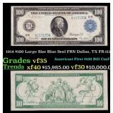 1914 $100 Large Size Blue Seal FRN Dallas, TX Grad