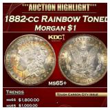 1882-cc Morgan Dollar Rainbow Toned $1 ms65+ SEGS