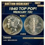 1940 Proof Mercury Dime TOP POP! 10c pr69 SEGS
