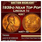 1939-d Lincoln Cent Near Top Pop 1c ms67+ rd SEGS