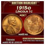 1915-d Lincoln Cent 1c ms65 rd SEGS