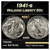 1941-s Walking Liberty Half Dollar 50c Grades ms65