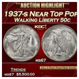 1937-s Walking Liberty Half Dollar Near Top Pop 50