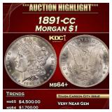 1891-cc Morgan Dollar $1 Grades ms64+