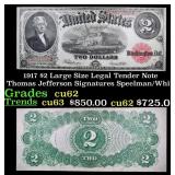 1917 $2 Large Size Legal Tender Note Thomas Jeffer
