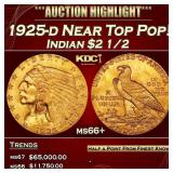 1925-d Gold Indian Quarter Eagle Near Top Pop! $2