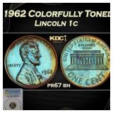 PCGS 1962 Proof Lincoln Cent Colorfully Toned 1c p