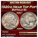 1920-d Buffalo Nickel Near Top Pop! 5c ms66+ SEGS