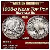 1938-d Buffalo Nickel Near Top Pop 5c ms68 SEGS