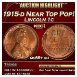1915-d Lincoln Cent Near Top Pop! 1c ms66+ rd SEGS