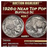 1926-d Buffalo Nickel Near Top Pop 5c ms66+ SEGS