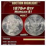 1878-p 8tf Morgan Dollar $1 ms65+ SEGS