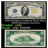 1934A $10 Silver Certificate North Africa WWII Eme