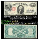 1917 $1 Large Size Legal Tender Note Grades Select